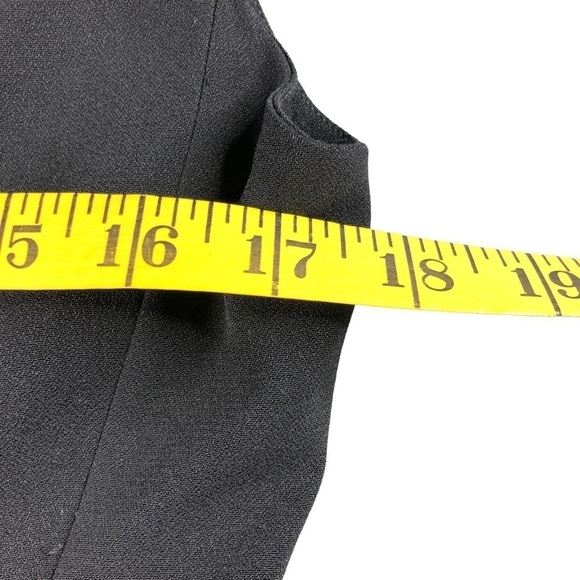 VTG Anne Pinkerton Black Long Cinched Waist Open Neck Vest 80s Retro - Picture 6 of 8